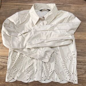 Zara Cream Button-Up Shirt
